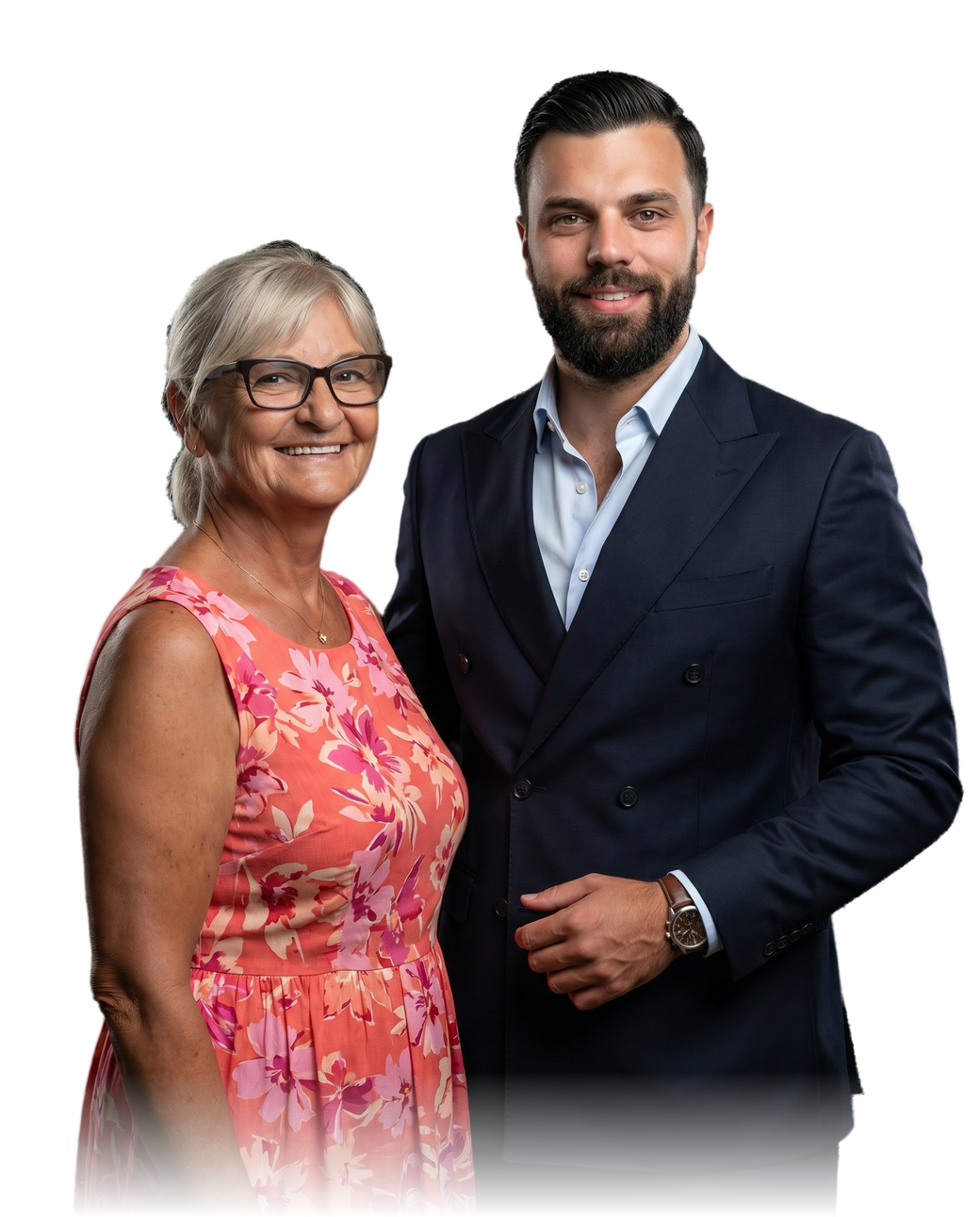 Mario Costa standing with his client Gabi Bender